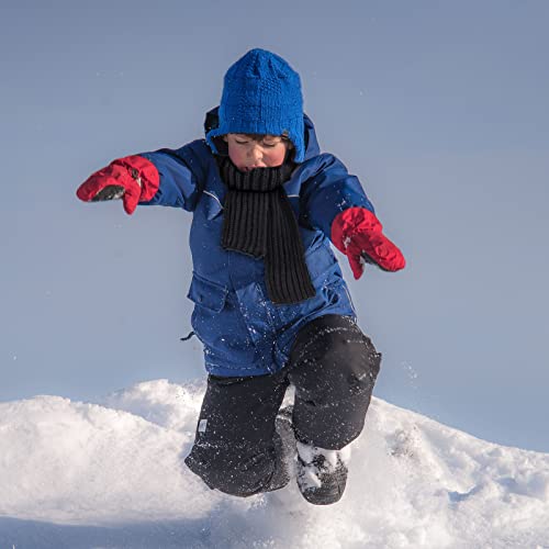 2pcs Kids Scarf Winter, Knitted Scarves Warm Snoods Scarf Knit Neck Warmer for Little Boys Girls Toddlers Childrens(Black, Grey)