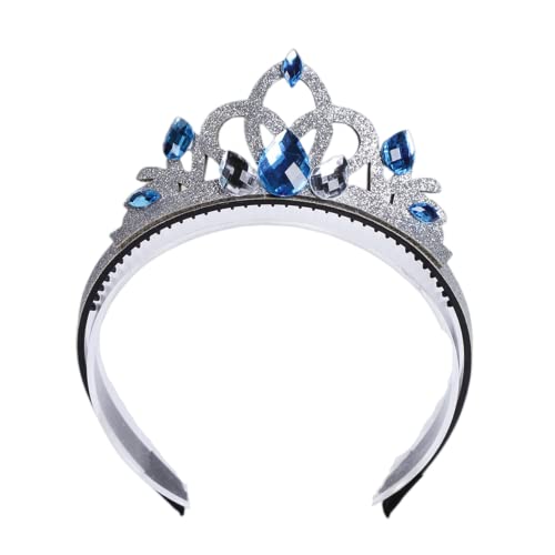 FEIFEI’S BOW Elsa Princess Fancy Dress Up Girls Kids Toddler Crystal Rhinestone Party Tiara Crown Costume Headband with box Gift Set Handmade Hair Accessories (Blue)
