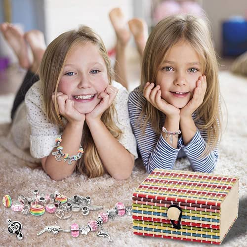 Kids Gift for 6 7 8 9 10 Year Old , Jewellery for Girls Age 9 10 11 12 Kids Arts and Crafts for 5-11Year Girl Birthday Present for 7 8 9 10 Year Old Gifts Charm Bracelet Kit