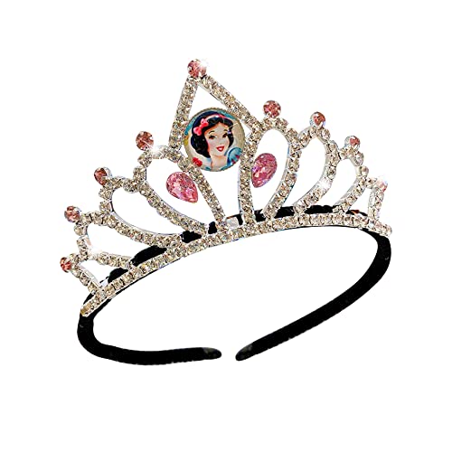 FEIFEI'S BOW Elsa Princess Fancy Dress Up Girls Kids Toddler Crystal Rhinestone Party Tiara Crown Costume Headband with box Gift Set Handmade Hair Accessories (Pink Princess)