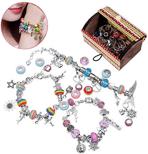 Kids Gift for 6 7 8 9 10 Year Old , Jewellery for Girls Age 9 10 11 12 Kids Arts and Crafts for 5-11Year Girl Birthday Present for 7 8 9 10 Year Old Gifts Charm Bracelet Kit