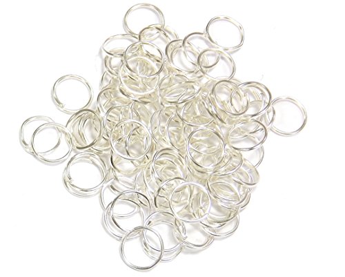 SF23 Eyelet Jump Rings Bending Rings Silver Eyelet 10 mm x 0.7 mm Connector Open Rings Connection Rings Chain Accessories Jewellery Parts Crafts DIY Pack of 250