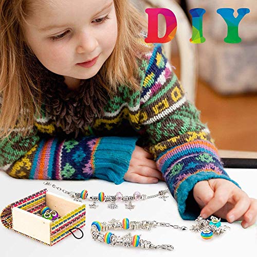 Kids Gift for 6 7 8 9 10 Year Old , Jewellery for Girls Age 9 10 11 12 Kids Arts and Crafts for 5-11Year Girl Birthday Present for 7 8 9 10 Year Old Gifts Charm Bracelet Kit