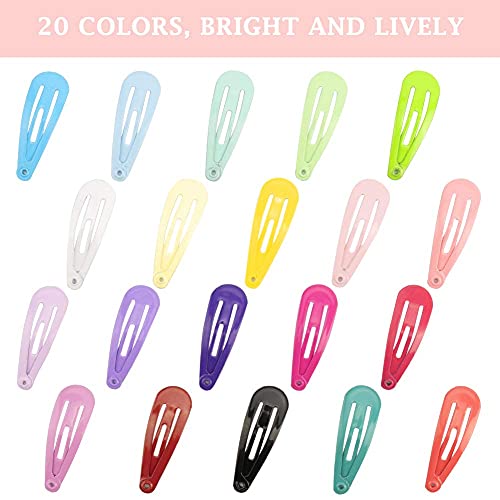 Pack of 100 Baby Hair Clips Girls Hair Clips Small Colourful Mini Baby Hair Clips Children's Jewellery Snap Hair Clips Colourful in 20 Colours Hair Accessory for Children and Women (3 cm)