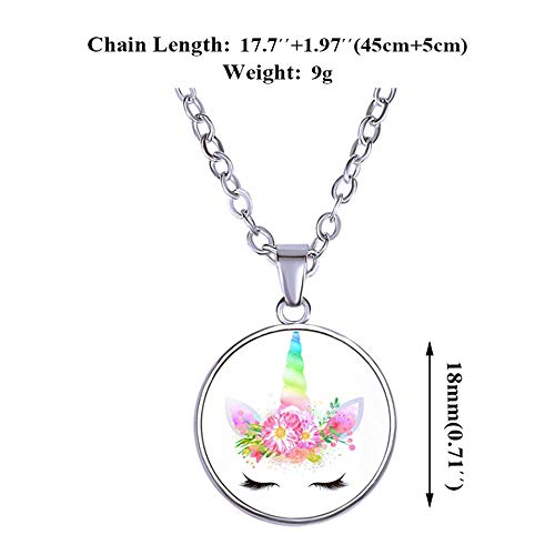 Yiran Girls Magical Unicorn Jewelry Set Sparkly Crystal Charm Rhinestones Bracelet Necklace with Gift Box Greeting Card For Girls Play Pretend Dress Up, Nice Gifts For Christmas And Birthday