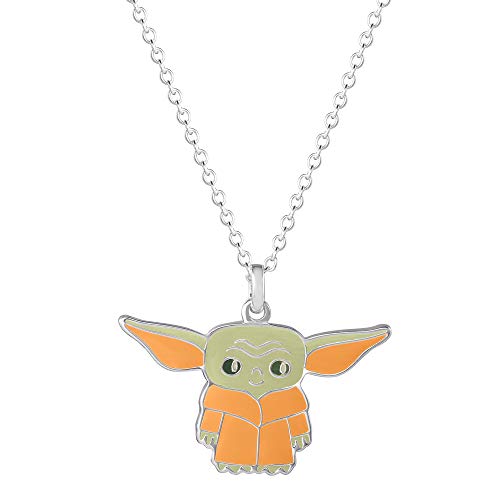 Disney Star Wars The Mandalorian The Child Silver Plated Necklace, Official License