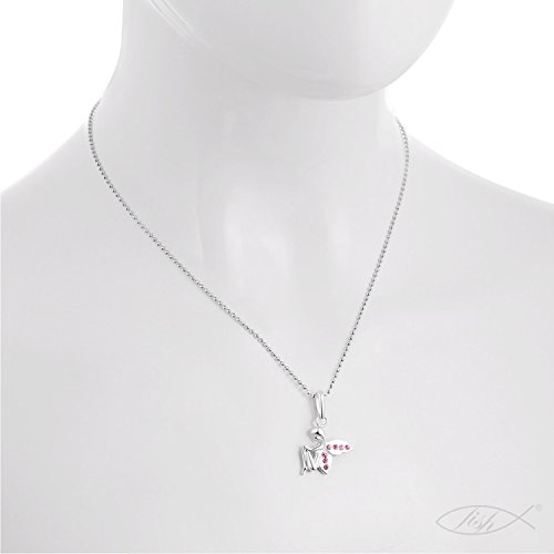 fish Girl Chain Angel Pendant Swarovski Elements Pink Length Adjustable Gift Wrapped Children's Jewelry Gifts