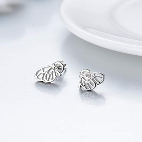 ROMANTICWORK Butterfly Earrings 925 Sterling Silver Butterfly Stud Earrings for Women Girls Hypoallergenic Earrings Birthday Jewelry Gifts