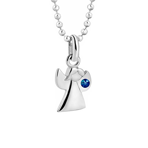 butterfly Girl Silver Necklace 925 Swarovski Elements Guardian Angel Blue Length Adjustable Jewelry bag Children's Gifts
