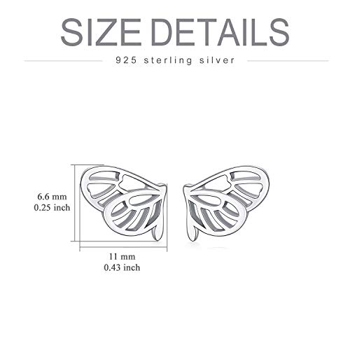 ROMANTICWORK Butterfly Earrings 925 Sterling Silver Butterfly Stud Earrings for Women Girls Hypoallergenic Earrings Birthday Jewelry Gifts