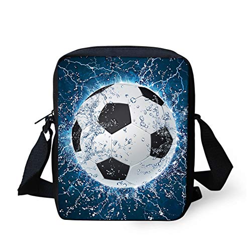 UOIMAG Water Soccer Ball Mini Messenger Bag for Boys Men Kids School Shoulder Bag Casual Phone Pouch Purse Holder Bag