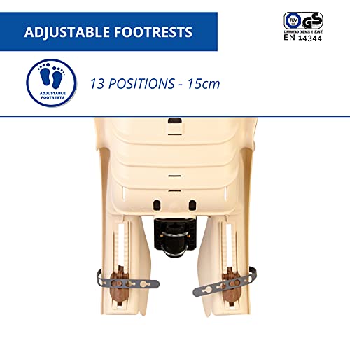 Mr Fox- Rear seat for Bicycle - for children up to 22 kg, from 3 to 8 years old - can be fixed to frame - Beige