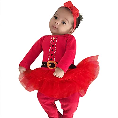 FANCYINN Baby Girl Long Sleeve Romper Toddler Infant Tulle Winter Dresses Jumpsuit with Belt