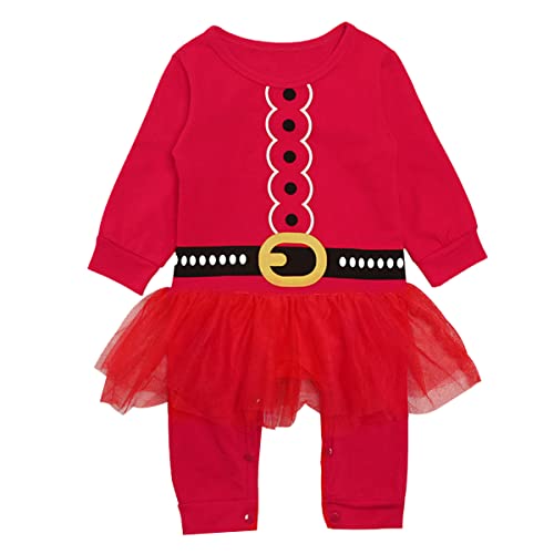 FANCYINN Baby Girl Long Sleeve Romper Toddler Infant Tulle Winter Dresses Jumpsuit with Belt