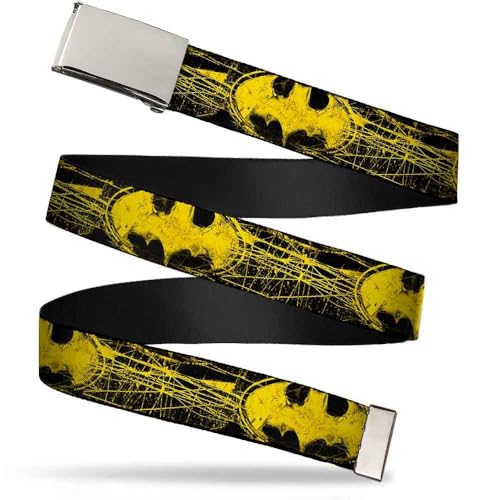 Batman DC Comics Superhero Yellow Sketch Logos Web Belt Chrome