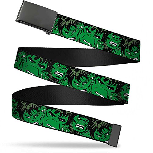 Buckle-Down Kids Web Belt, Hulk Stacked, 1.0" Wide-Fits Size 20 US