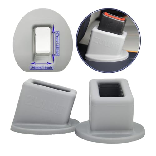 ZUWIT Seat Belt Buckle Holder – Easy Access to The Buckles of Rear Seats - Plug The Seat Belt in with Only One Hand – Friendly to Kids, and Passengers with Special Needs (Grey x2)