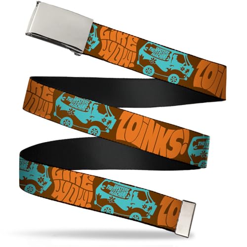 Buckle-Down Kids Web Belt Scooby Doo, Multicolor, 1.0" Wide-Fits Size 20 US