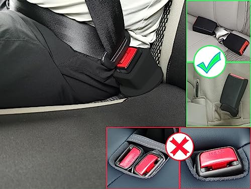 ZUWIT Seat Belt Buckle Holder – Easy Access to The Buckles of Rear Seats - Plug The Seat Belt in with Only One Hand – Friendly to Kids, and Passengers with Special Needs (Grey x2)