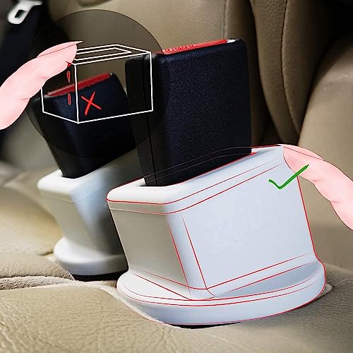 ZUWIT Seat Belt Buckle Holder – Easy Access to The Buckles of Rear Seats - Plug The Seat Belt in with Only One Hand – Friendly to Kids, and Passengers with Special Needs (Grey x2)