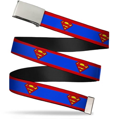 Buckle-Down Kids Web Belt Superman, Multicolor, 1.0" Wide-Fits Size 20 US