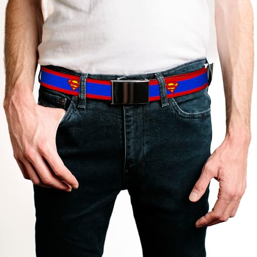 Buckle-Down Kids Web Belt Superman, Multicolor, 1.0" Wide-Fits Size 20 US