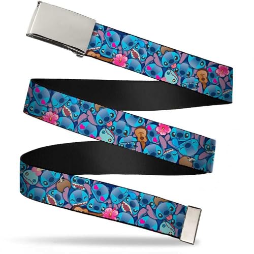 Buckle-Down Kids Web Belt Lilo & Stitch 1.0", Multicolor, Wide-Fits Size 20 US