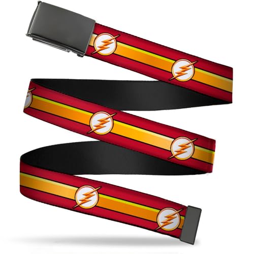 Buckle-Down Kids Web Belt The Flash, Multicolor, 1.0" Wide-Fits Size 20 US