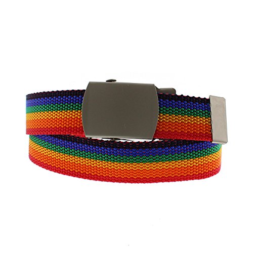 Zac's Alter Ego Adjustable Children's Rainbow Slider Buckle Canvas Webbing Belt