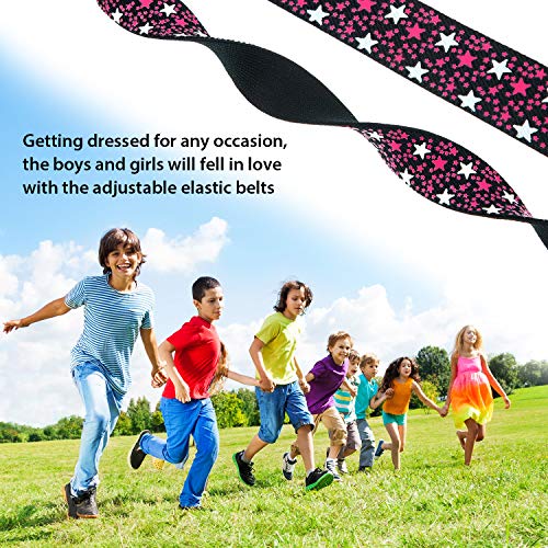 10 Pieces No Buckle Kids Belt Adjustable Elastic Belts Stretch Waistbelt for Boys Girls