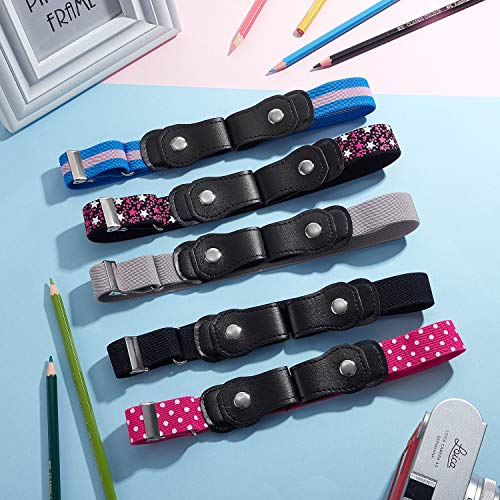 10 Pieces No Buckle Kids Belt Adjustable Elastic Belts Stretch Waistbelt for Boys Girls
