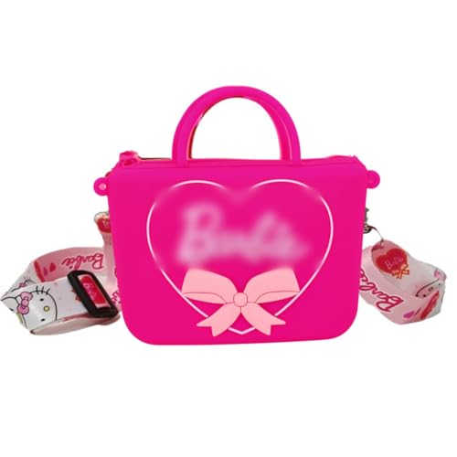 APDDHJ Princess Handbag For Girls Kids Coin Purses Pouches Cute Cartoon Silicone Mini Children's Coin Purse Cute Pink Kids Handbag Crossbody Adjustable Strap Shoulder Bags for Kids Gift Birthday- Pink