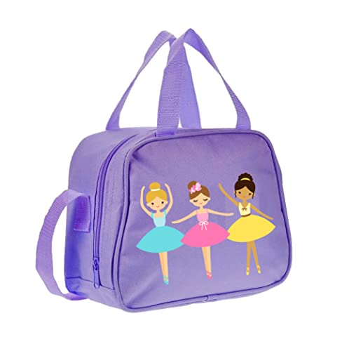 3 Ballerina Purple Childrens Kids Ballet Tap Dance Bag (PAR1)