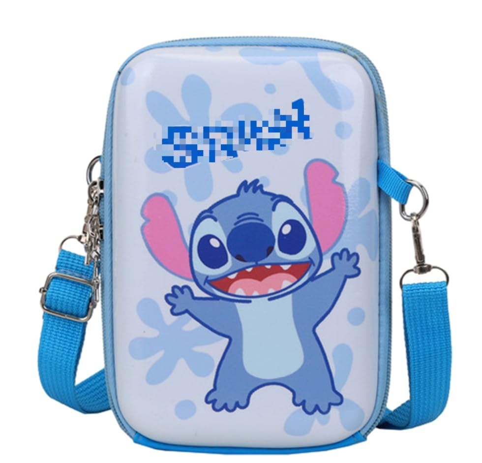 Tomicy Cross Body Bag Blue Cartoon Crossbody Purse Girls Crossbody Bags Cartoon Messenger Bag Purse PVC Message Bag Cell Phone Waterproof Pouch for Women Cosmetic Bags for Children Gifts Birthday