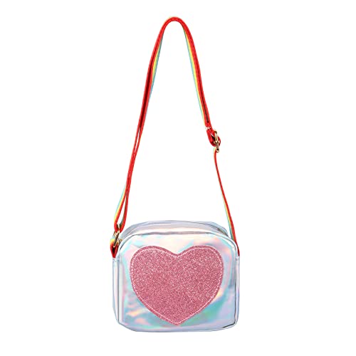 Girl Shoulder Bag Handbags Love Heart Shape, Kids Girls Coin Purse Crossbody Bags Little Princess Shoulder Bags Rainbow Shoulder Strap For Shopping School Travel