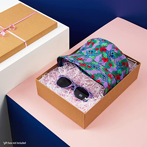 Disney Stitch Sunglasses and Bucket Hat Summer Accessories Set for Girls Lightweight Breathable One Size Sun Hat 100% UV Protection Kids Sunglasses Travel Holiday Stitch Gifts for Girls Multi