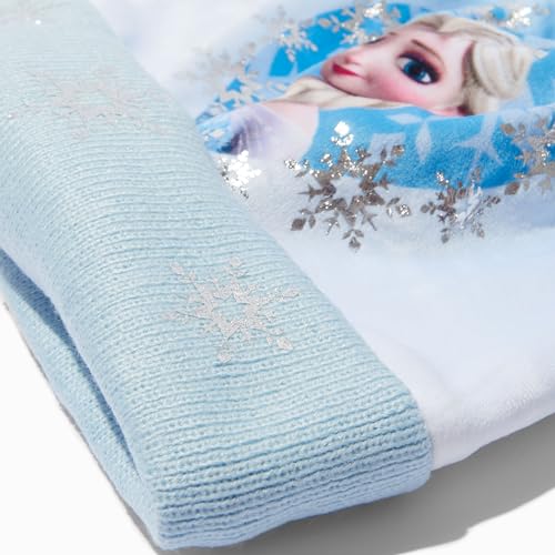 Claire's Disney Frozen Kids Beanie - Warm Winter Kids Wooly Bobble Hat Featuring Elsa and Snowflakes, Childrens, One Size Fits All, Blue