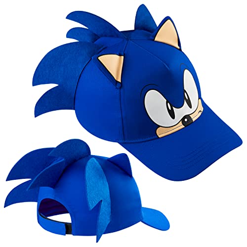 Sonic The Hedgehog 3D Baseball Cap for Boys Summer Holiday Accessories Blue One Size Adjustable Strap Boys Hat Lightweight Breathable Sun Hat Gamer Gifts for Boys