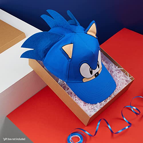 Sonic The Hedgehog 3D Baseball Cap for Boys Summer Holiday Accessories Blue One Size Adjustable Strap Boys Hat Lightweight Breathable Sun Hat Gamer Gifts for Boys