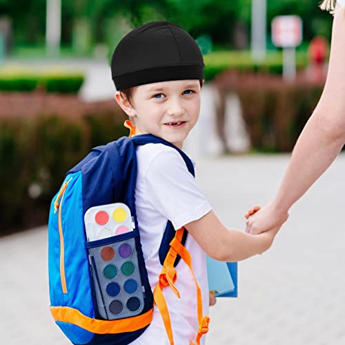 4 Pieces Wave Cap Kid, Children's Satin Wave Cap for Boys and Girls Beanie Cap Football Cap Sports Wicking Cap Running Hat Elastic Caps