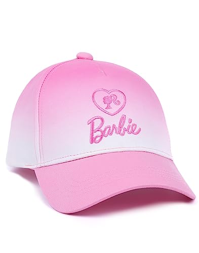 Barbie Girls Snapback Cap & Sunglasses | Pink Ombre Summer Hat & Love Heart Shades for Kids | Classic Logo Adjustable Clasp Holiday Headwear | Cool Merchandise Gift for Children