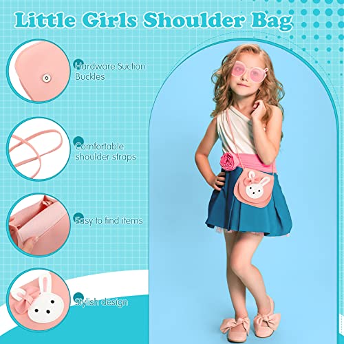 Photect Cute Rabbit Girls' Handbags and Shoulder Bags PU Leather Crossbody Bag with Adjustable Strap, Animal Ears Kids Sunglasses Bunny Pink Cartoon Sunglasses for Preschool Children Toddlers, Pink