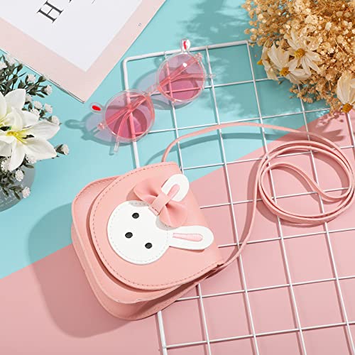 Photect Cute Rabbit Girls' Handbags and Shoulder Bags PU Leather Crossbody Bag with Adjustable Strap, Animal Ears Kids Sunglasses Bunny Pink Cartoon Sunglasses for Preschool Children Toddlers, Pink