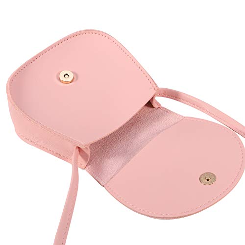 GOTH Perhk Girls Shoulder Bag Crossbody Bag Cute Bunny Rabbit PU Leather Handbag Cartoon Animal Mini Bag for Preschool Kids Toddlers Baby Girls(Pink)