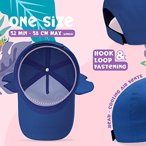 Disney Stitch Baseball Cap Girls Summer Holiday Essentials One Size Adjustable Strap Childrens Sun Hat Lightweight Breathable 3D Cap for Girls Stitch Gifts for Girls (Blue)