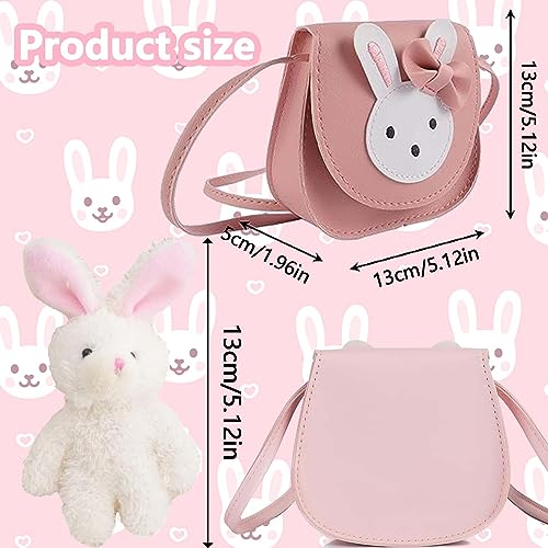 JIANYH Toddler Handbag, Girls Handbag, Adjustable Shoulder Strap Cute Rabbit Kids Handbag, Girls Shoulder Bag with 1 one-Piece Rabbit Pendant Suitable for Preschool Kids Toddlers Girls(Pink)