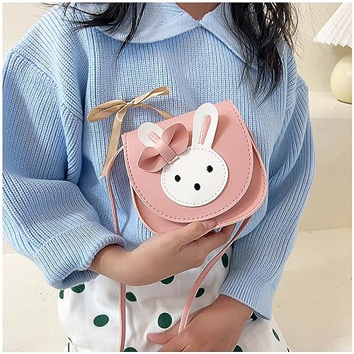 JIANYH Toddler Handbag, Girls Handbag, Adjustable Shoulder Strap Cute Rabbit Kids Handbag, Girls Shoulder Bag with 1 one-Piece Rabbit Pendant Suitable for Preschool Kids Toddlers Girls(Pink)