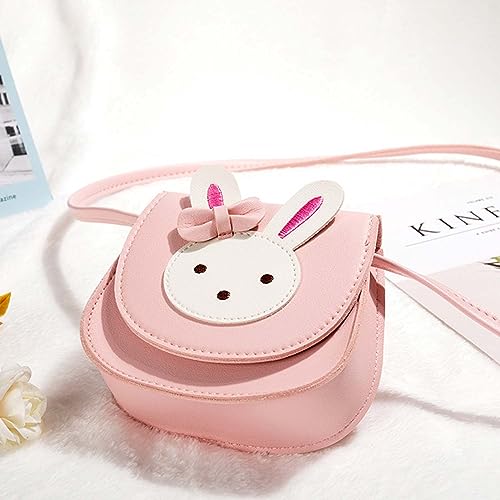 JIANYH Toddler Handbag, Girls Handbag, Adjustable Shoulder Strap Cute Rabbit Kids Handbag, Girls Shoulder Bag with 1 one-Piece Rabbit Pendant Suitable for Preschool Kids Toddlers Girls(Pink)