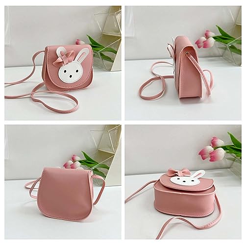JIANYH Toddler Handbag, Girls Handbag, Adjustable Shoulder Strap Cute Rabbit Kids Handbag, Girls Shoulder Bag with 1 one-Piece Rabbit Pendant Suitable for Preschool Kids Toddlers Girls(Pink)