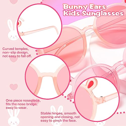 Little Girls Handbag Set, Cute Rabbit Girls' Shoulder Bags with Adjustable Strap, Cartoon Bunny Children's Hair Rope and Kids Sunglasses with Rabbit Ears, Crossbody Bags for Girls Birthday Presents